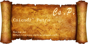 Csicsó Petra névjegykártya